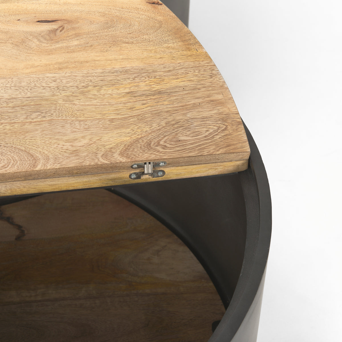 Eclipse Gunmetal Gray/Brown Drum Base Nested Coffee Table - Ornate Home