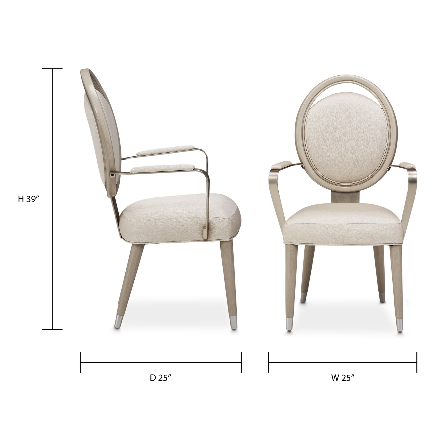 Eclipse Moonlight/Ivory Dining Arm Chair (Set of 2) - Ornate Home