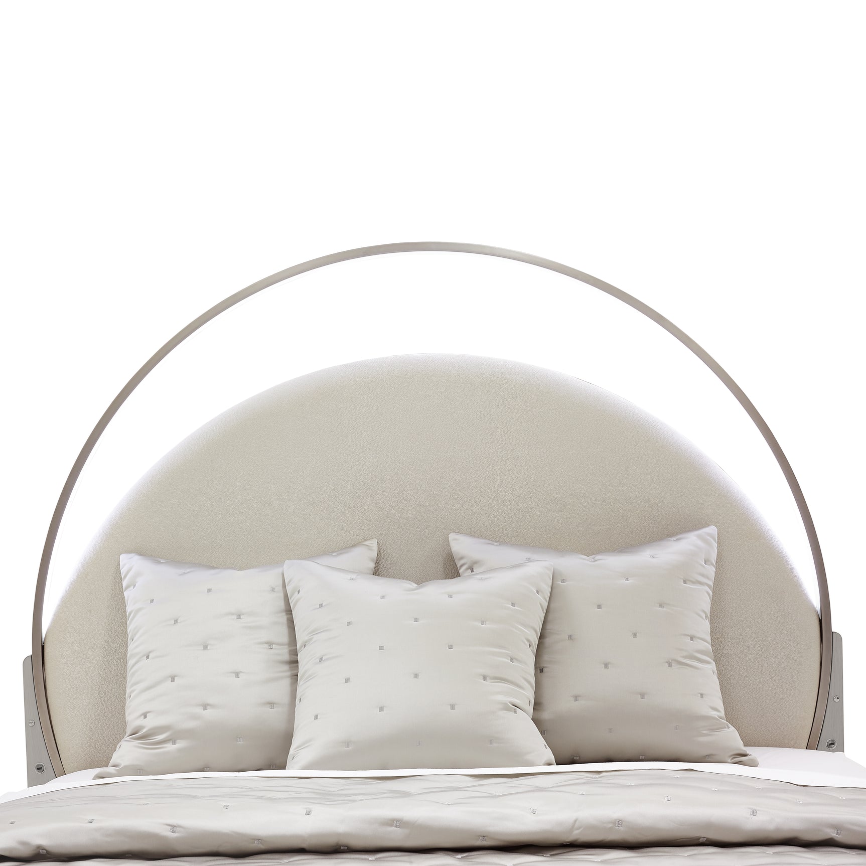 Eclipse Moonlight/Ivory Upholstered Bed with LED Lights - Ornate Home