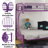 Eclipse Purple Bunk Bed (Twin/Full/Futon) - Ornate Home