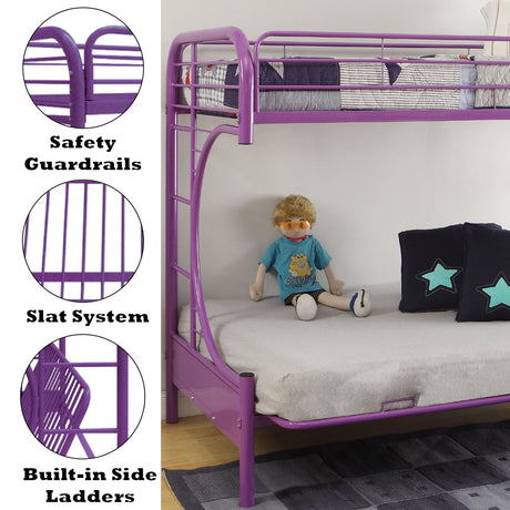 Eclipse Purple Bunk Bed (Twin/Full/Futon) - Ornate Home
