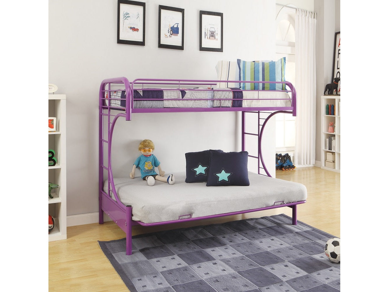 Eclipse Purple Bunk Bed (Twin/Full/Futon) - Ornate Home