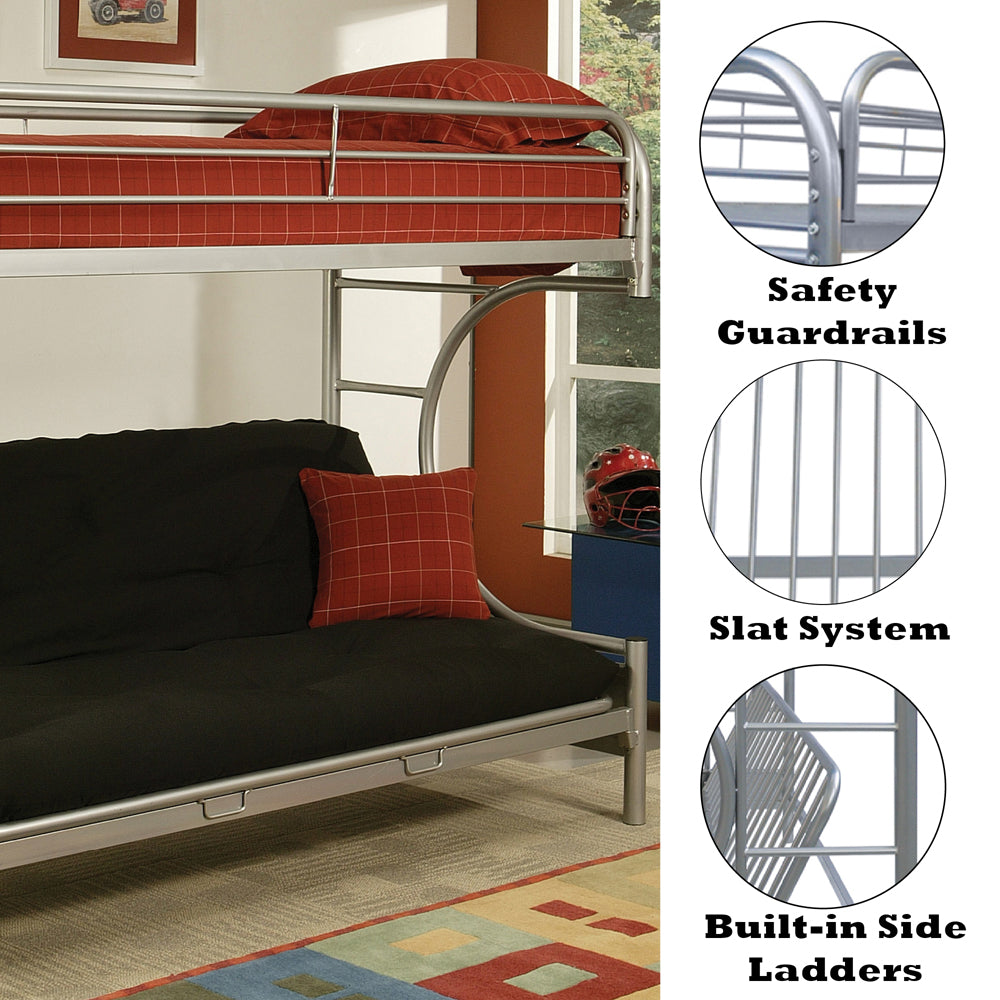 Eclipse Silver Bunk Bed (Twin/Full/Futon) - Ornate Home