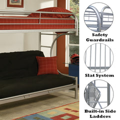 Eclipse Silver Bunk Bed (Twin/Full/Futon) - Ornate Home