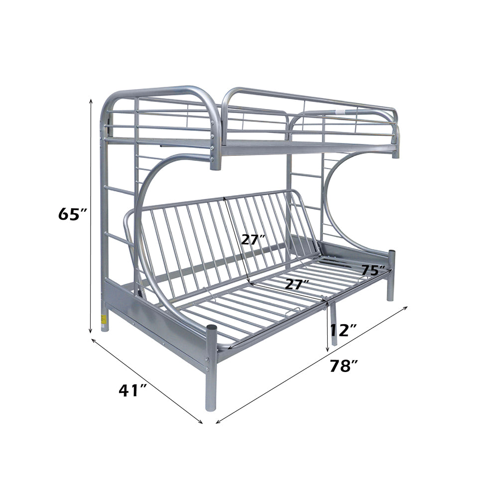 Eclipse Silver Bunk Bed (Twin/Full/Futon) - Ornate Home