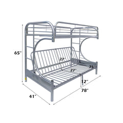 Eclipse Silver Bunk Bed (Twin/Full/Futon) - Ornate Home