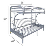 Eclipse Silver Bunk Bed (Twin/Full/Futon) - Ornate Home