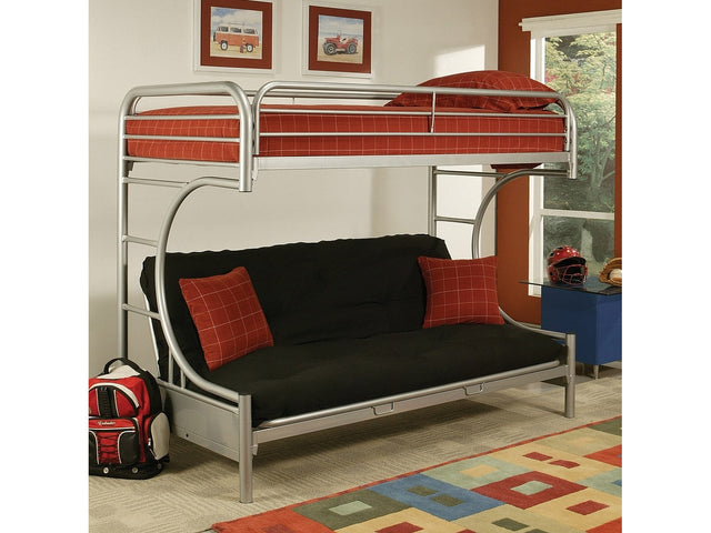 Eclipse Silver Bunk Bed (Twin/Full/Futon) - Ornate Home