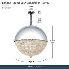 Eclipse Silver LED Crystal and Metal Chandelier - Ornate Home