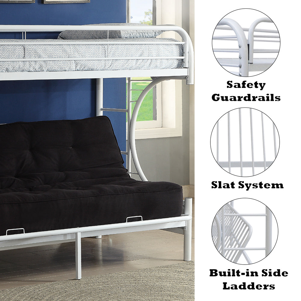 Eclipse White Bunk Bed (Twin/Full/Futon) - Ornate Home