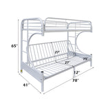 Eclipse White Bunk Bed (Twin/Full/Futon) - Ornate Home