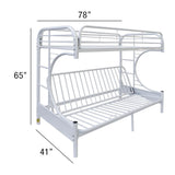 Eclipse White Bunk Bed (Twin/Full/Futon) - Ornate Home