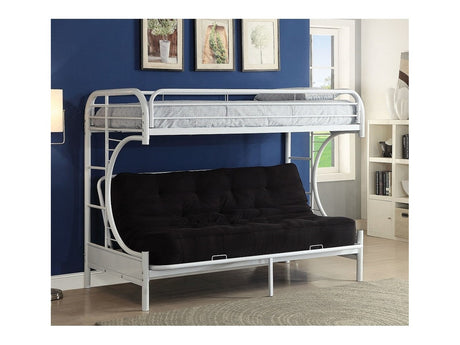 Eclipse White Bunk Bed (Twin/Full/Futon) - Ornate Home