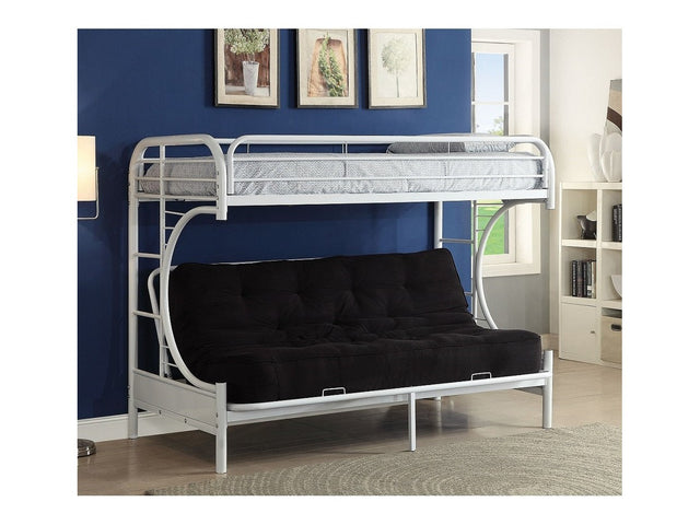 Eclipse White Bunk Bed (Twin/Full/Futon) - Ornate Home