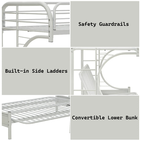 Eclipse White Bunk Bed (Twin XL/Queen/Futon) - Ornate Home