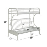 Eclipse White Bunk Bed (Twin XL/Queen/Futon) - Ornate Home