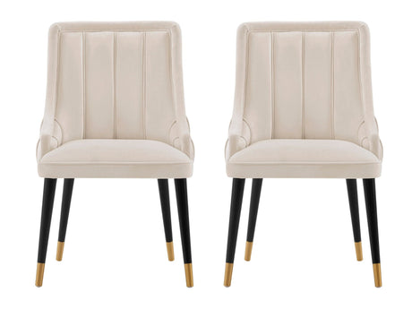 Eda Dining Chair in Cream (set of 2) - Ornate Home