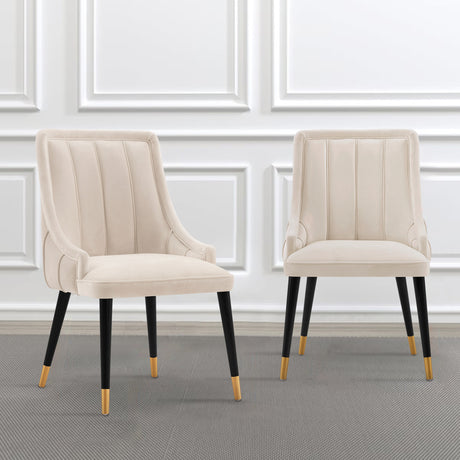 Eda Dining Chair in Cream (set of 2) - Ornate Home