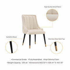 Eda Dining Chair in Cream (set of 2) - Ornate Home