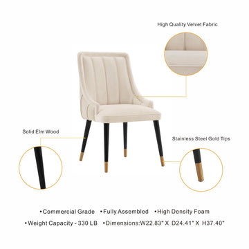 Eda Dining Chair in Cream (set of 2) - Ornate Home
