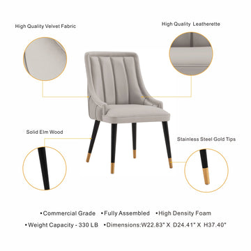 Eda Dining Chair in Grey (set of 2) - Ornate Home