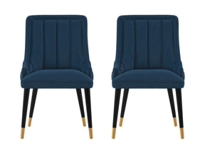Eda Dining Chair in Midnight Blue (set of 2) - Ornate Home