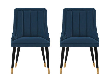 Eda Dining Chair in Midnight Blue (set of 2) - Ornate Home