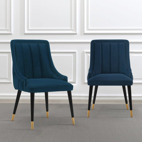 Eda Dining Chair in Midnight Blue (set of 2) - Ornate Home