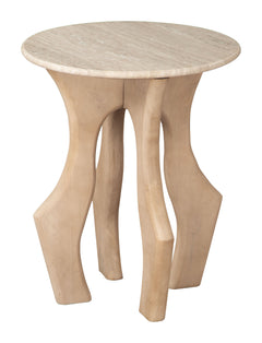Eda White & Natural Side Table - Ornate Home