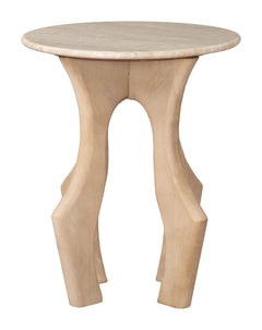 Eda White & Natural Side Table - Ornate Home