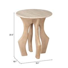 Eda White & Natural Side Table - Ornate Home
