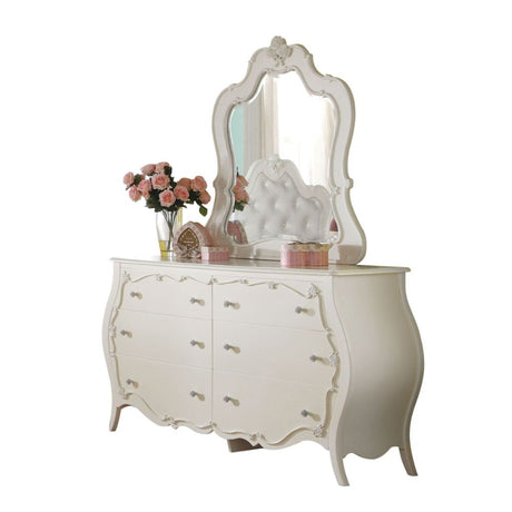 Edalene Pearl White Mirror - Ornate Home