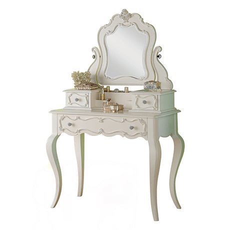 Edalene Pearl White Vanity & Mirror - Ornate Home