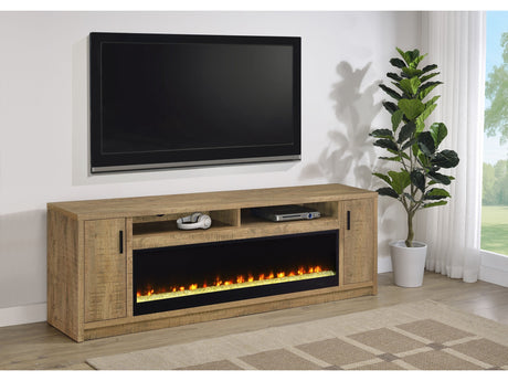 Eddy Mango 79-inch 2-door TV Stand Fireplace Media Console - Ornate Home