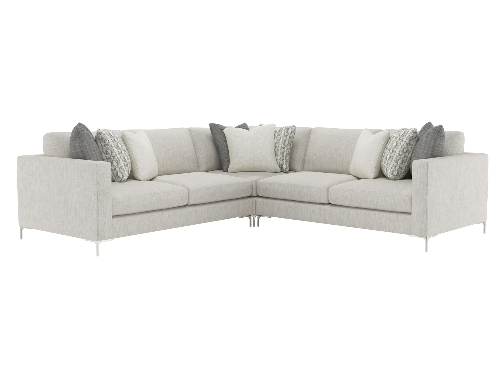 Eden Grey Fabric Sectional (3 Piece) - Ornate Home