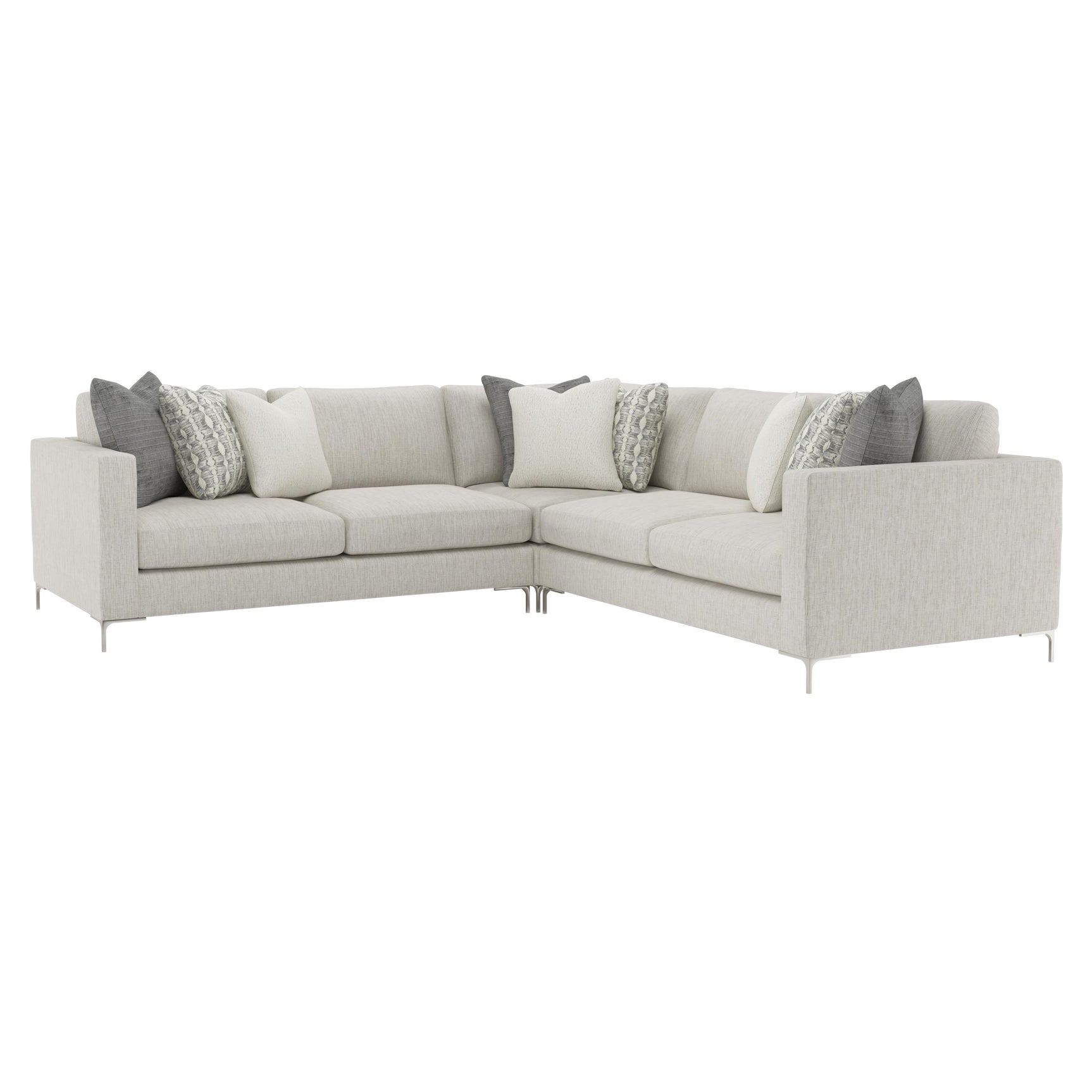 Eden Grey Fabric Sectional (3 Piece) - Ornate Home