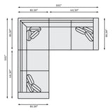 Eden Grey Fabric Sectional (3 Piece) - Ornate Home