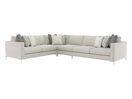 Eden Grey Fabric Sectional (4 Piece) - Ornate Home