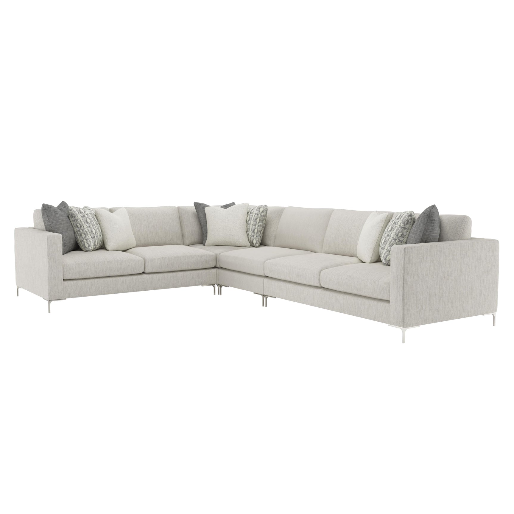 Eden Grey Fabric Sectional (4 Piece) - Ornate Home