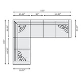 Eden Grey Fabric Sectional (4 Piece) - Ornate Home