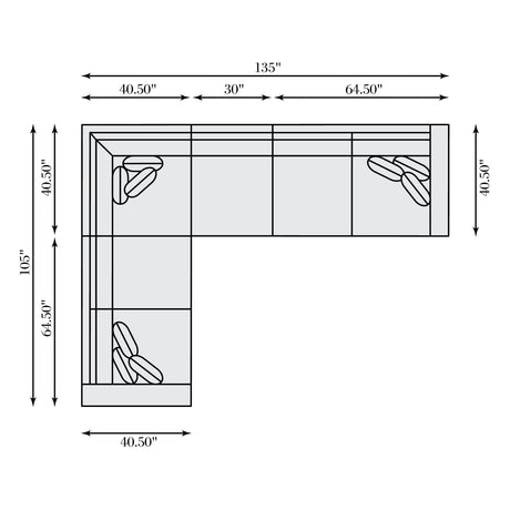 Eden Grey Fabric Sectional - Ornate Home
