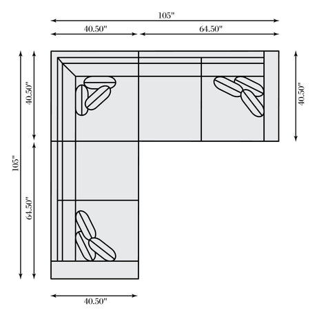 Eden Grey Fabric Sectional - Ornate Home