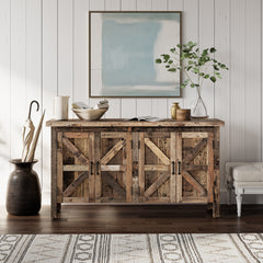 Eden Prairie Reclaimed 4 Door Accent Cabinet - Ornate Home