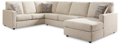 Edenfield Linen 3pc Sectional with Chaise - Ornate Home