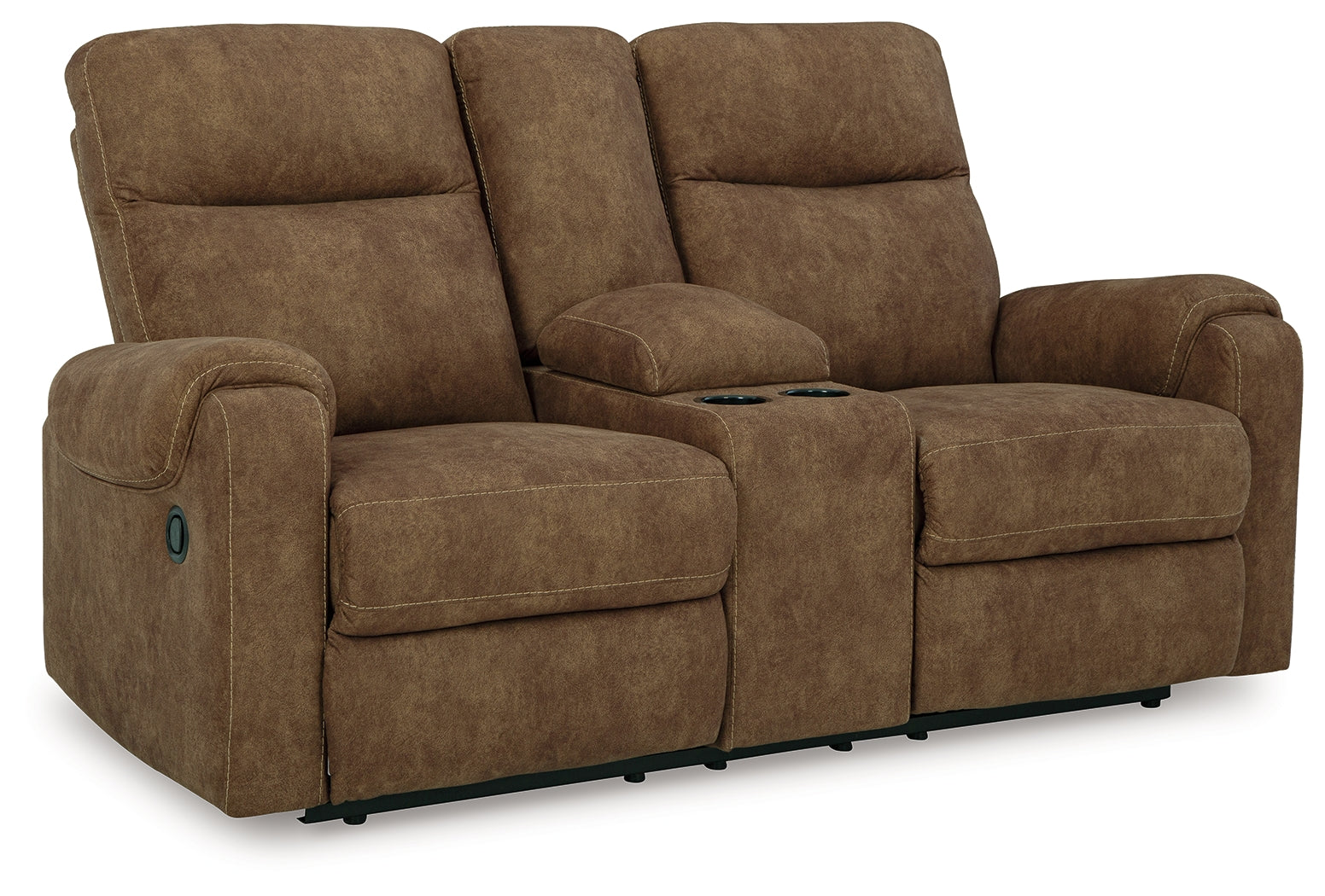 Edenwold Brown Reclining Loveseat with Console - Ornate Home