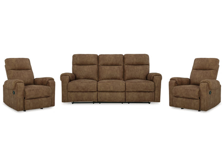 Edenwold Brown Reclining Sofa and 2 Recliners - Ornate Home