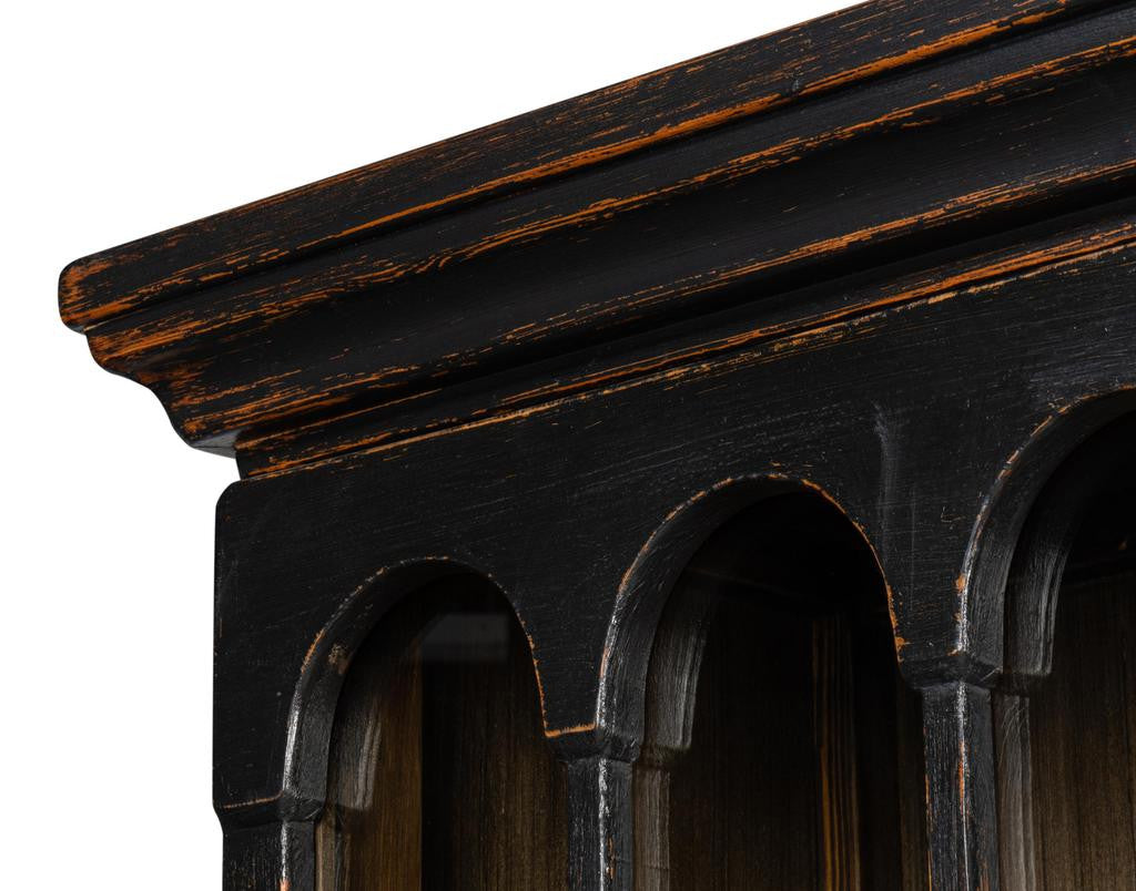 Edgar Allan Black Glass Bookcase - Ornate Home