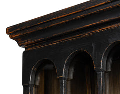 Edgar Allan Black Glass Bookcase - Ornate Home