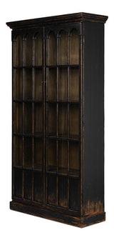 Edgar Allan Black Glass Bookcase - Ornate Home