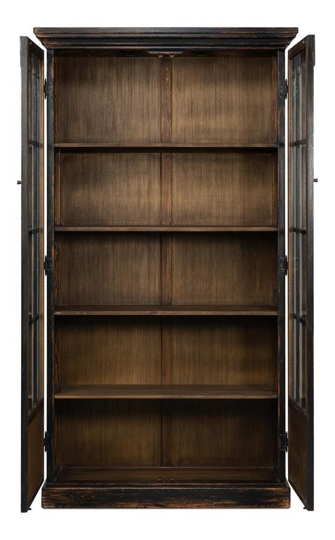 Edgar Allan Black Glass Bookcase - Ornate Home